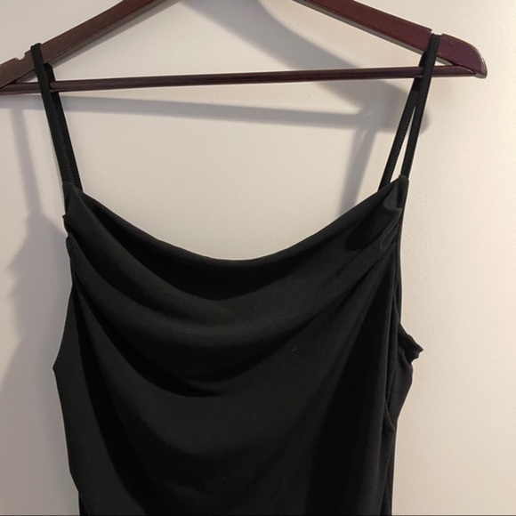 Dress Black Petite robe noir L strapless wrap Jennifer Benitier neck - Picture 3 of 5